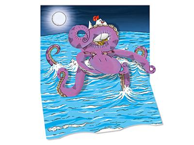 Giant Octopus Pop Up Card